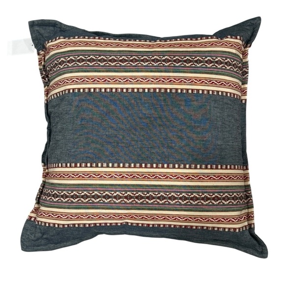 Ralph Lauren Alyssa Multicolor Striped Throw Pillow MSRP $255 20x20 Cotton/Linen - Picture 8 of 16